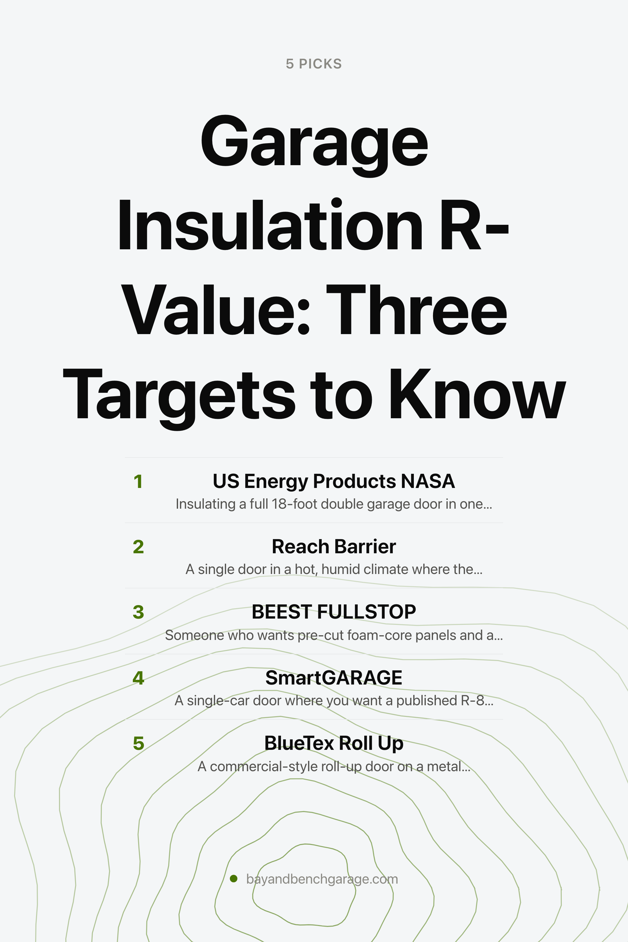 Garage Insulation R-Value: Three Targets to Know — the picks, as a saveable list