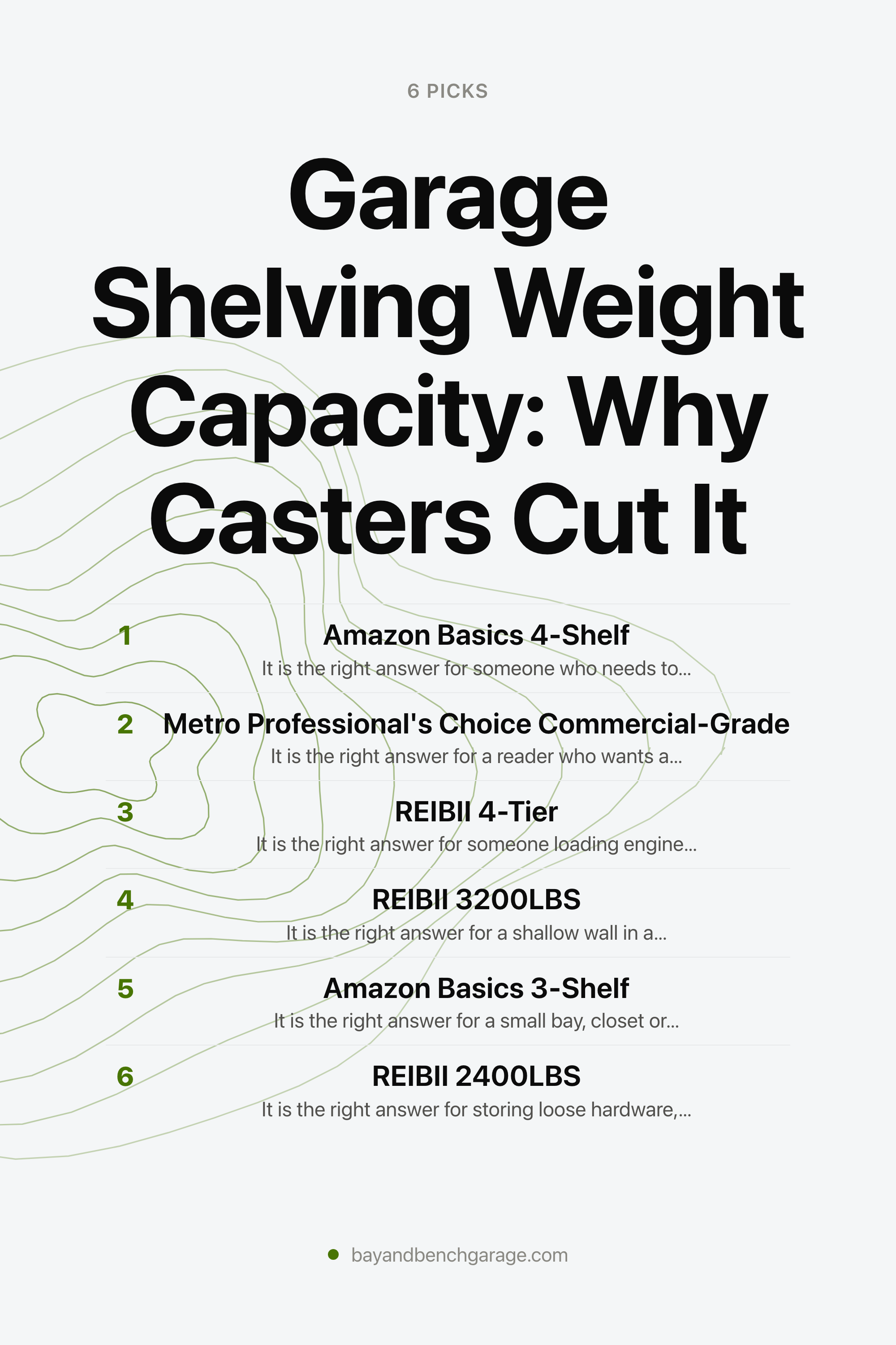 Garage Shelving Weight Capacity: Why Casters Cut It — the picks, as a saveable list
