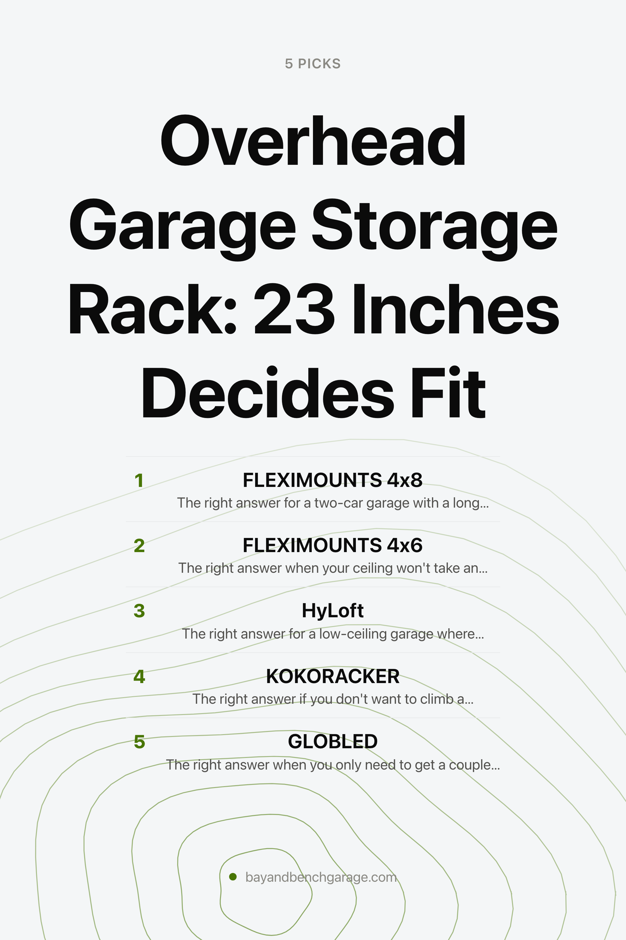 Overhead Garage Storage Rack: 23 Inches Decides Fit — the picks, as a saveable list