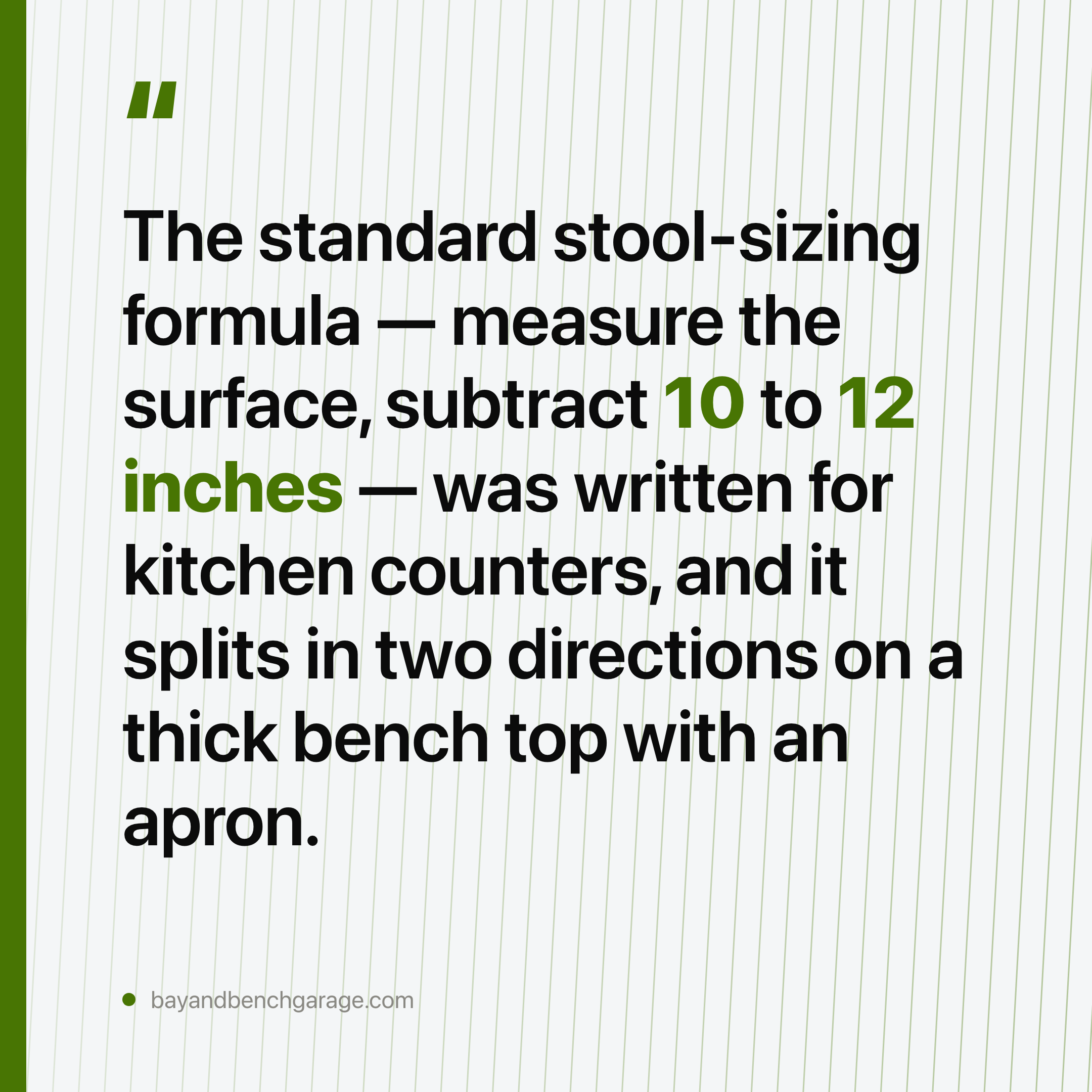 Shop Stool Height Rules Come From Kitchen Counters