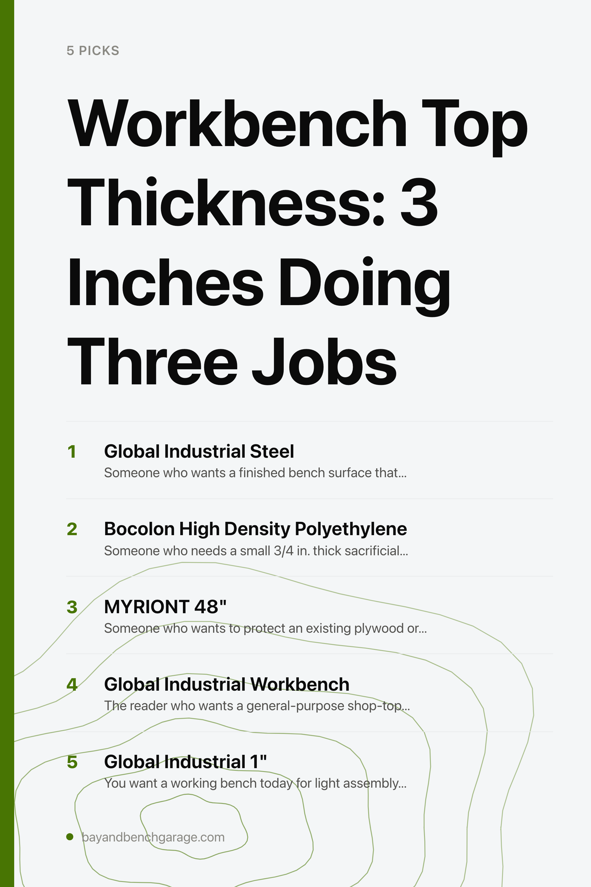 Workbench Top Thickness: 3 Inches Doing Three Jobs — the picks, as a saveable list